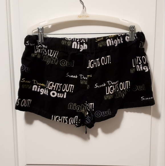 5/$30cotton flannel Glow in the dark owl pj shorts - size large - Picture 2 of 4